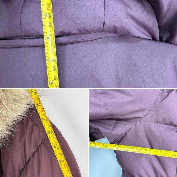 Ralph Lauren women's Faux-Fur-Trim Hooded Down Puffer Coat Burgundy Plus Size 3X - Picture 11 of 16